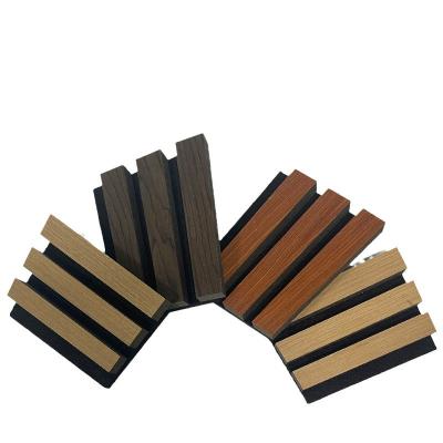 China Custom Fireproof Acoustic Insulation Panel Flexible Wood Veneer Solid Wood Slat for sale