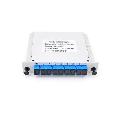 China Cassette Card Gpon 1x8 Optical Splitter UPC Connector Low PDL for sale