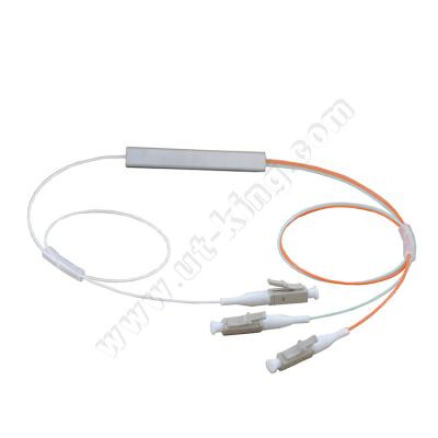 China Compact FTTH OM3 1x2 Fiber Steel Tube PLC Splitter for sale