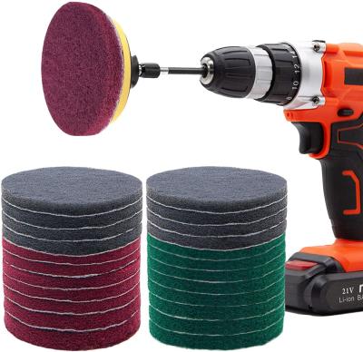 China 4 Inch Drill Power Brush Tile Scrubber Scouring Pads Cleaning Kit for sale