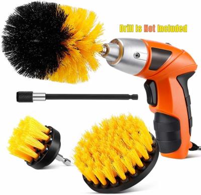 China 4 Pieces Drill Brush Attachment Set with Extension rob For Cleaning Grout,Wheel,Tub,ect for sale