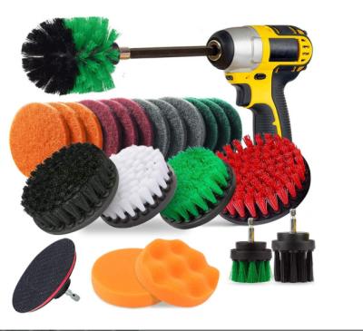 China 28 Piece Drill Brush Attachment Drill Scrubber Brush Drifferent Size and Hardness Premium Scrub Pads for sale