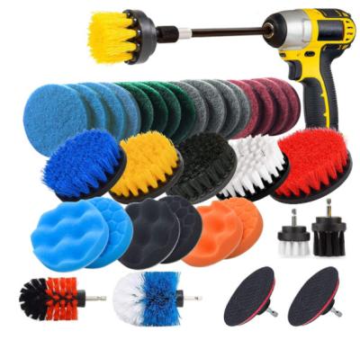 China Drill Brush Scrub Pads 37 Piece Power Scrubber Cleaning Kit for Cleaning Pool Tile Auto for sale