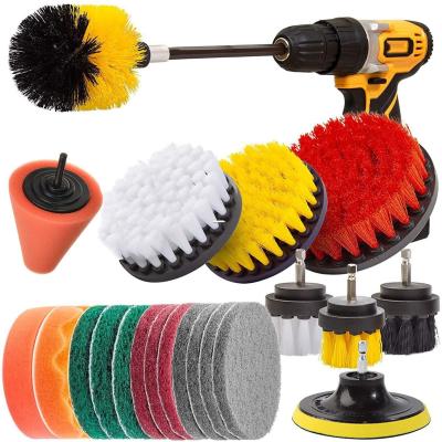China 22 Pieces Power Drill Brush Attachment with Polishing Attachment Cordless Screwdriver for Car for sale
