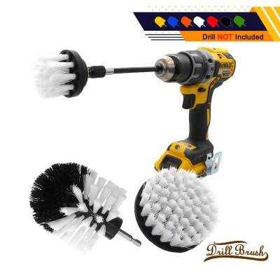 China 15cm White Soft Electric Drill Brush Attachments Plastic For Carpet Glass Car 420g for sale