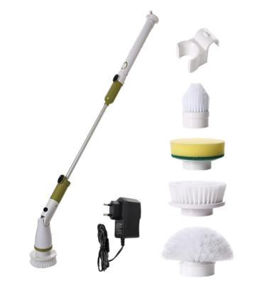 China 2150mah Electric Spin Scrubber Cleaning Brush 3.65v Floor Scrubbing 3 Replaceable Heads for sale
