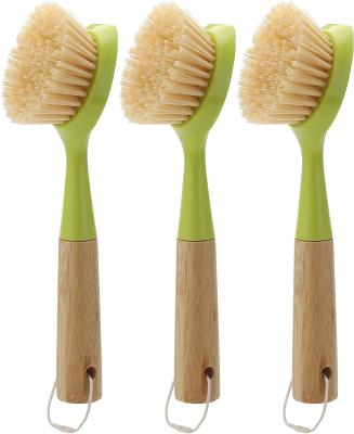 China 1.1in PBT Bristle Kitchen Scrub Brush Dish Scrubber With Handle for sale