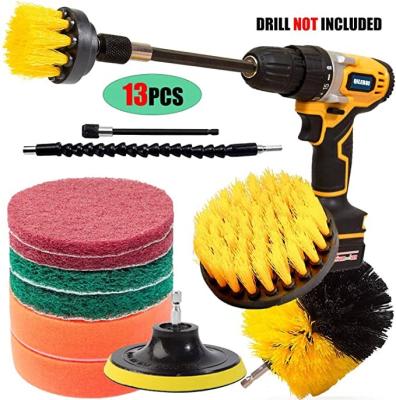 China 2 Extension Rod Drill Cleaning Brush Set 638g Power Drill Attachment Scrubber 50mm for sale
