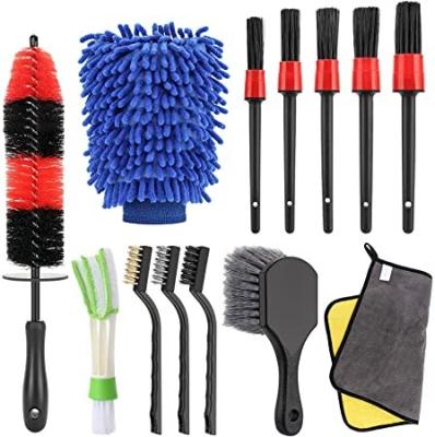 China 13pcs Car Cleaning Brush Kit With Polypropylene Detailing Brush for sale