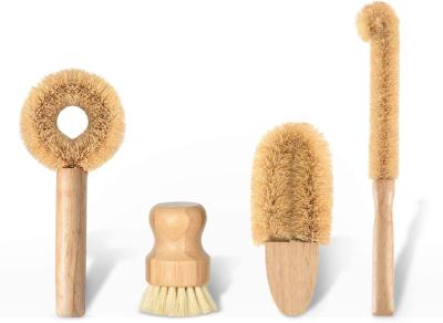 China 4pcs Set Kitchen Scrub Brush Natural Cleaning 7.09*3.15cm for sale