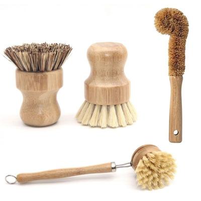 China 6*8cm Dish Wooden Kitchen Scrubber Brush Set 4Pcs Clean Tableware for sale