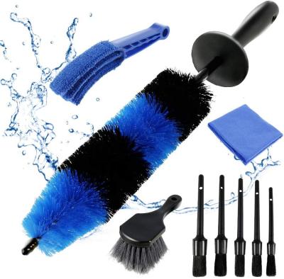 China 9Pcs Car Wheel Cleaning Brush Set 700g Detailing Cleaning for sale