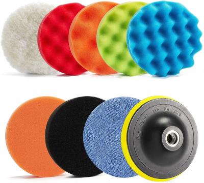 China 11pcs 5 Inch Polishing Pad Set For Angle Grinder 12.7cm Car Cleaning for sale