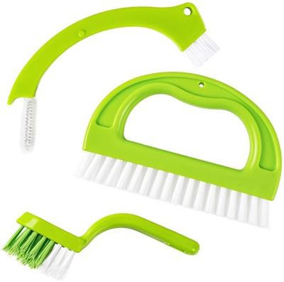 China ABS Grout Cleaning Brush 5in Tile Joint Scrub Brush Set With Handle 3 In 1 ODM for sale