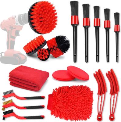 China PP 18Pcs Car Cleaning Tools Kit With Car Detailing Brush for sale