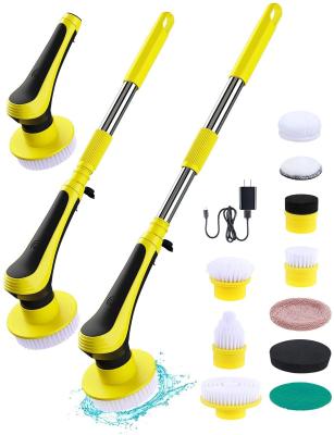 China Cordless Electric Spin Scrubber Adjustable Extension Handle for sale