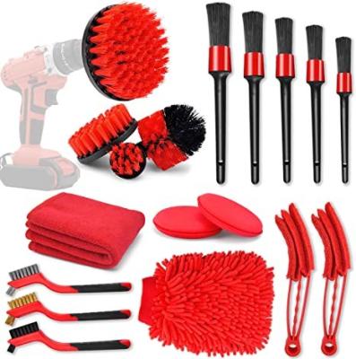 China 18 Pcs PP Car Cleaning Tools Kit With Car Detailing Brush for sale