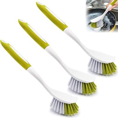 China 3 Pack Kitchen Scrub Brushes Long Handle For Dish for sale