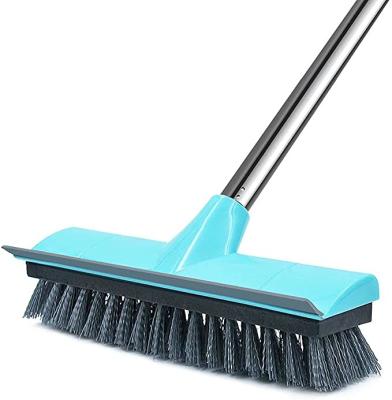 China Stiff Bristle Floor Scrubber Brush With Squeegee Indoor Outdoor for sale