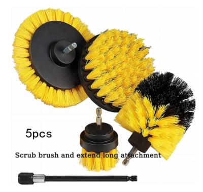 China PP 5 Piece Drill Scrubber Brush Drifferent Size YELLOW for sale