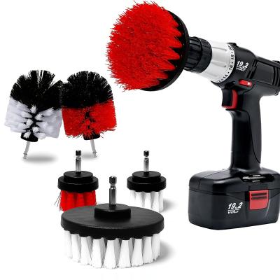 China PP Base 6 Pieces Drill Cleaning Brush Set For Bathroom Floor Car Sink Tiles for sale