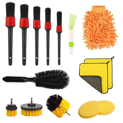 China Electric Microfiber Car Cleaning Brush Set 15 Pieces For Car Care Detail for sale