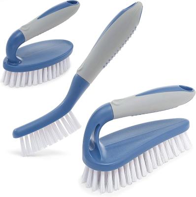 China Cleaning Shower 3pcs Scrub Brush Set With Ergonomic Handle And Bristles for sale