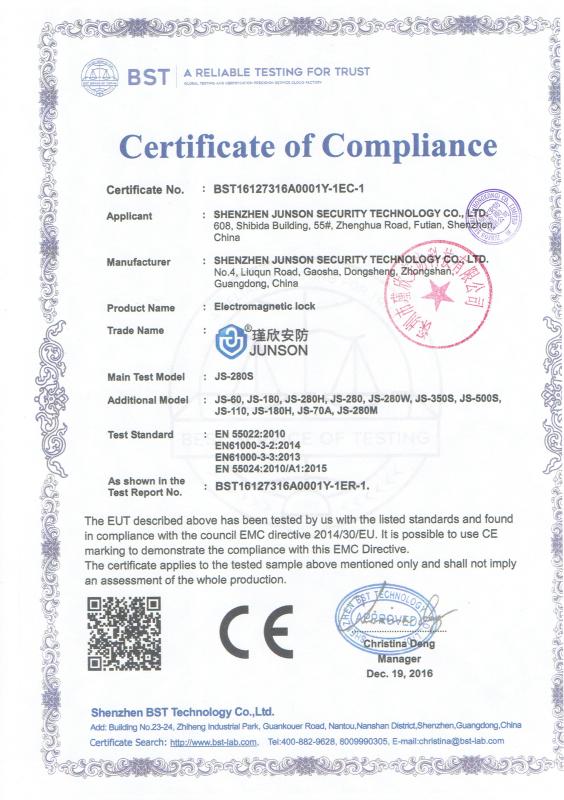 CE - Shen Zhen Junson Security Technology Co. Ltd