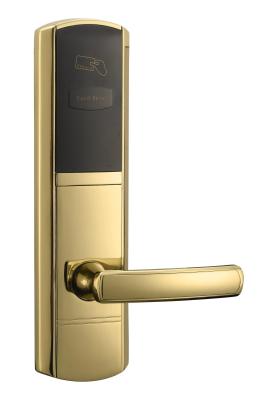 China Glod RFID Hotel Locks with key Left Open Or Right Open Door for sale