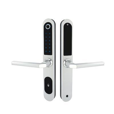 China Pilas AA de cristal biométricas de la cerradura de puerta de Wifi del Smart Home de la tarjeta inteligente de la huella dactilar 4pcs en venta