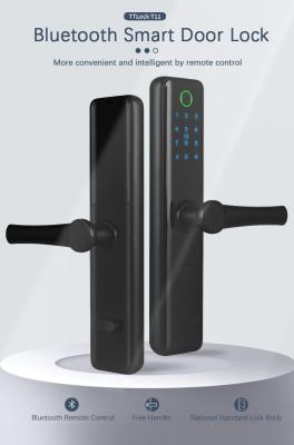 China 4.5V Low Power AlarmTT Lock App Fingerprint Entry Door Lock Aluminium Alloy For House for sale