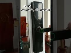 FCC Black Bluetooth Fingerprint Sensor Door Lock Standard 6068 For Apartments