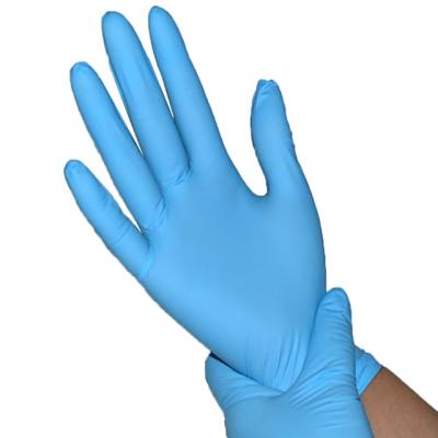 China Disposable Blue Powder Free Nitrile Gloves M3.5G Multi Purpose for sale