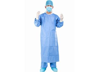 China SMMS Disposable Surgical Gown Medical Sterile Blue 35g Class II for sale