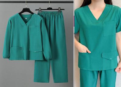 China Los uniformes Spandex del hospital friegan los trajes fijan el arreglo para requisitos particulares no irritante disponible en venta