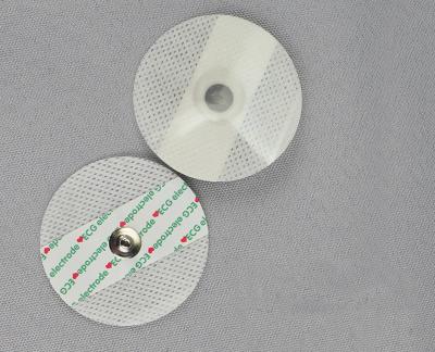 China Wegwerfrunde Ecg-Elektroden-Anschlussleitung AgCI-Sensor-weißer Schaum-nichtgewebte Auflage zu verkaufen