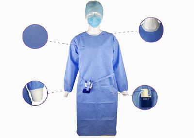 China Medical Isolation Disposable Surgical Gown SMS Non Woven 45gsm for sale