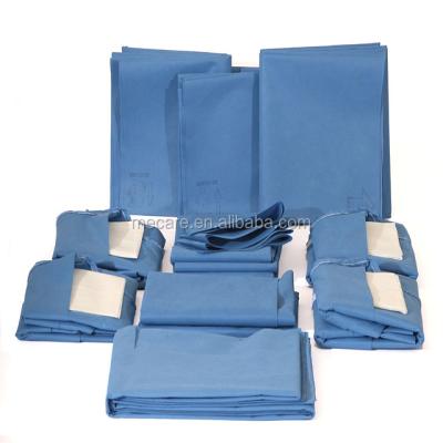 China Blue Non-Woven Fabric Disposable Surgical Gown Breathable With Tie On Closure for sale