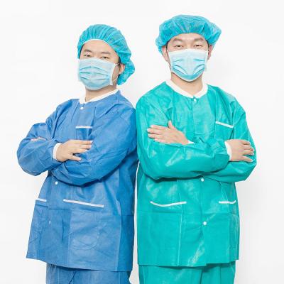 China Disposable non woven Scrub Suit top and pants for hospital Nurse Doctor suit Two piece set T-shirt and pants for sale