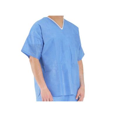 China Disposable Blue Medical Medical Scrub Suits Nonwoven 35 - 70 gsm Weight for sale