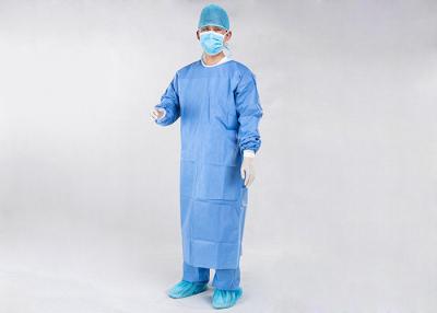 China Reinforced Blue SMS Disposable Surgical Gown for sale