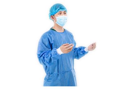 China SPP SMS Blue Hospital Protective Waterproof Isolation Gown for sale