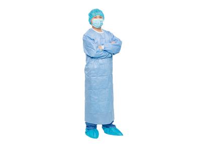 China Sterile Non Woven Blue AAMI Level 3 Reinforced Surgical Gown for sale