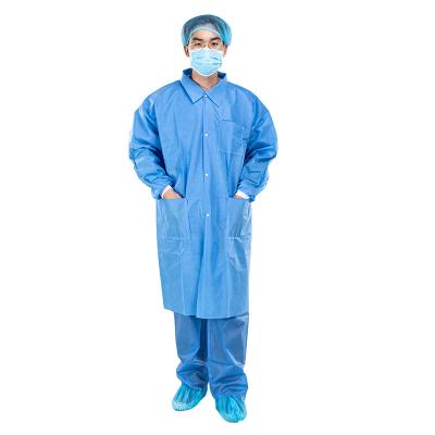China Disposable Dustproof Experimental SMS Non Woven Protective Gown for sale