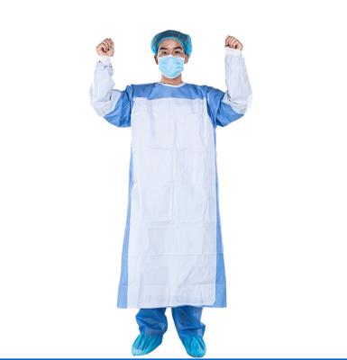 China Sterilization Blue EO SMS Disposable Surgical Gown for sale