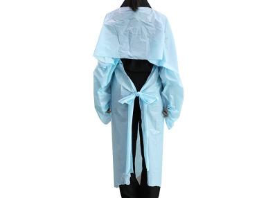 China Waterproof Plastic Thumb Loop Isolation Gown CPE Apron Gown Surgical Accessories for sale
