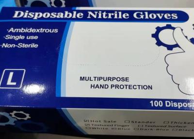 China Bakterielle Antivirus-zahnmedizinische Prüfungs-Antihandschuh-blaue Nitril-Wegwerfhandschuhe zu verkaufen