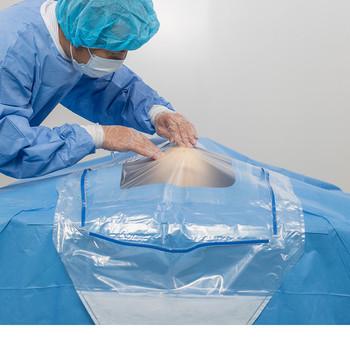China Medical Disposable Sterilized Surgical Drape SMS EOS Craniotomy Drape for sale