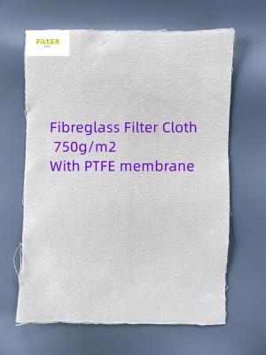 China Fiberglass PTFE Membrane Dust Filter Fabric High Temperature 750GSM for sale