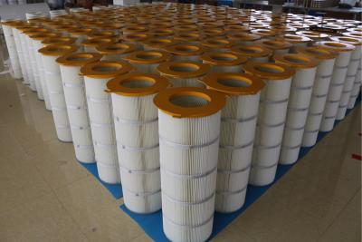 China Iron Cover Pleated Filter Cartridge Three - Lugs For Large Dust Concentration for sale